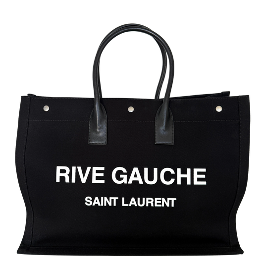 Saint Laurent Large Tote Tasche Rive Gauche Schwarz / sehr gut Saint Laurent
