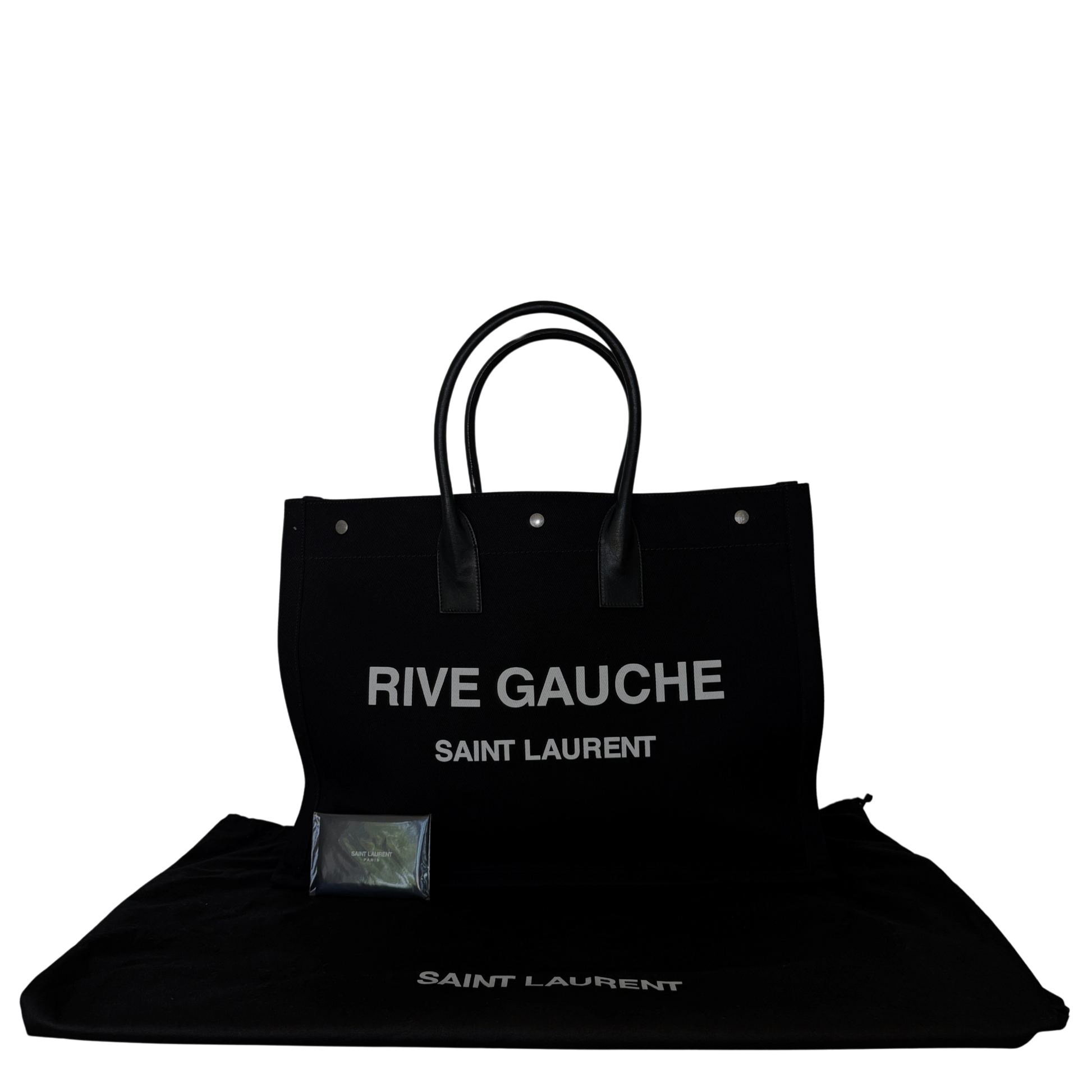 Saint Laurent Large Tote Tasche Rive Gauche Schwarz / sehr gut Saint Laurent