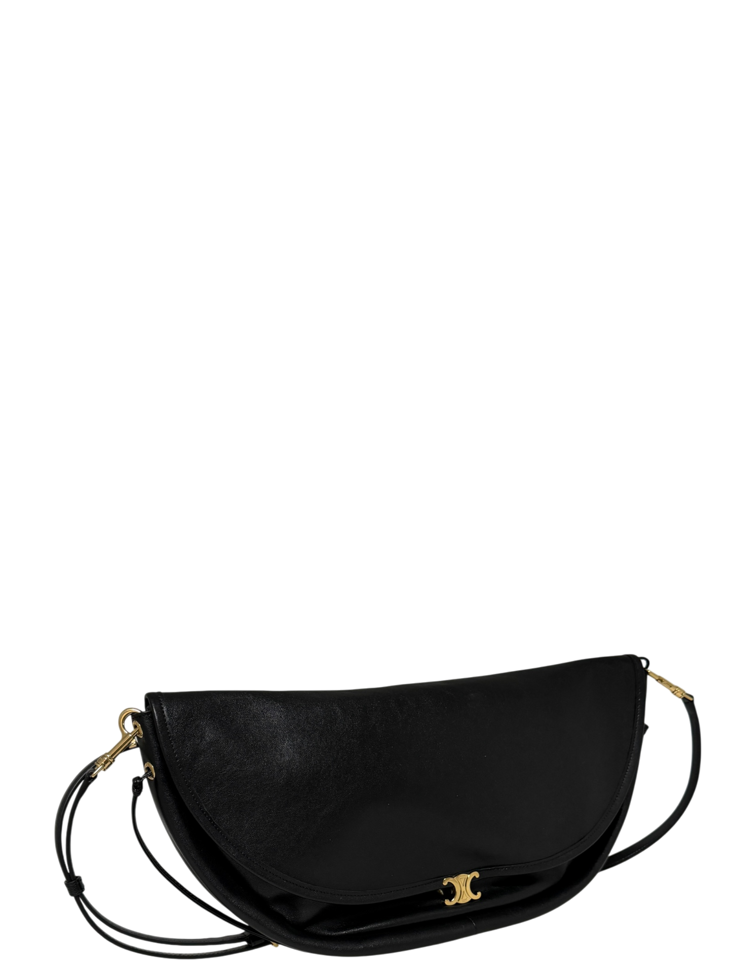 CELINE Halfmoon weiche Triomphe groß Leder schwarz Fullset / sehr gut CELINE