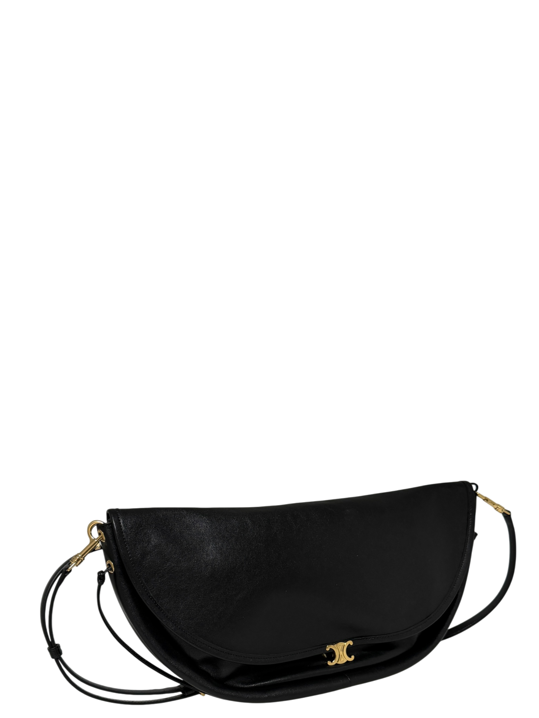 CELINE Halfmoon weiche Triomphe groß Leder schwarz Fullset / sehr gut CELINE