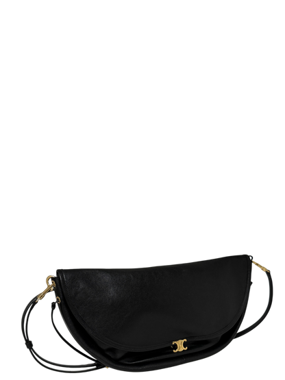 CELINE Halfmoon weiche Triomphe groß Leder schwarz Fullset / sehr gut CELINE