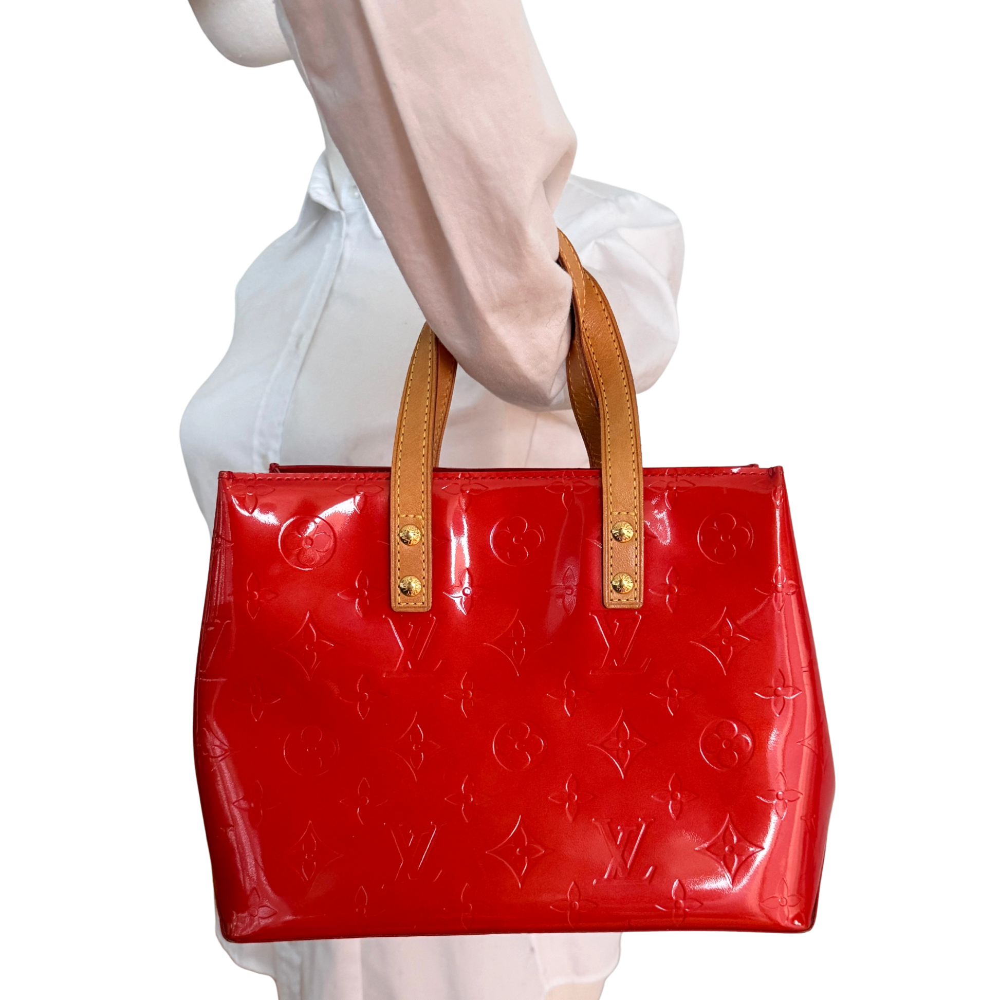 Louis Vuitton Reade PM Handtasche Monogram Vernis Rot / sehr gut Louis Vuitton