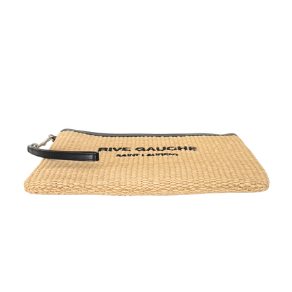 Saint Laurent Rive Gauche Raffia Pouch Beige / neuwertig Saint Laurent