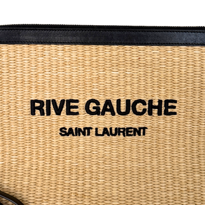 Saint Laurent Rive Gauche Raffia Pouch Beige / neuwertig Saint Laurent