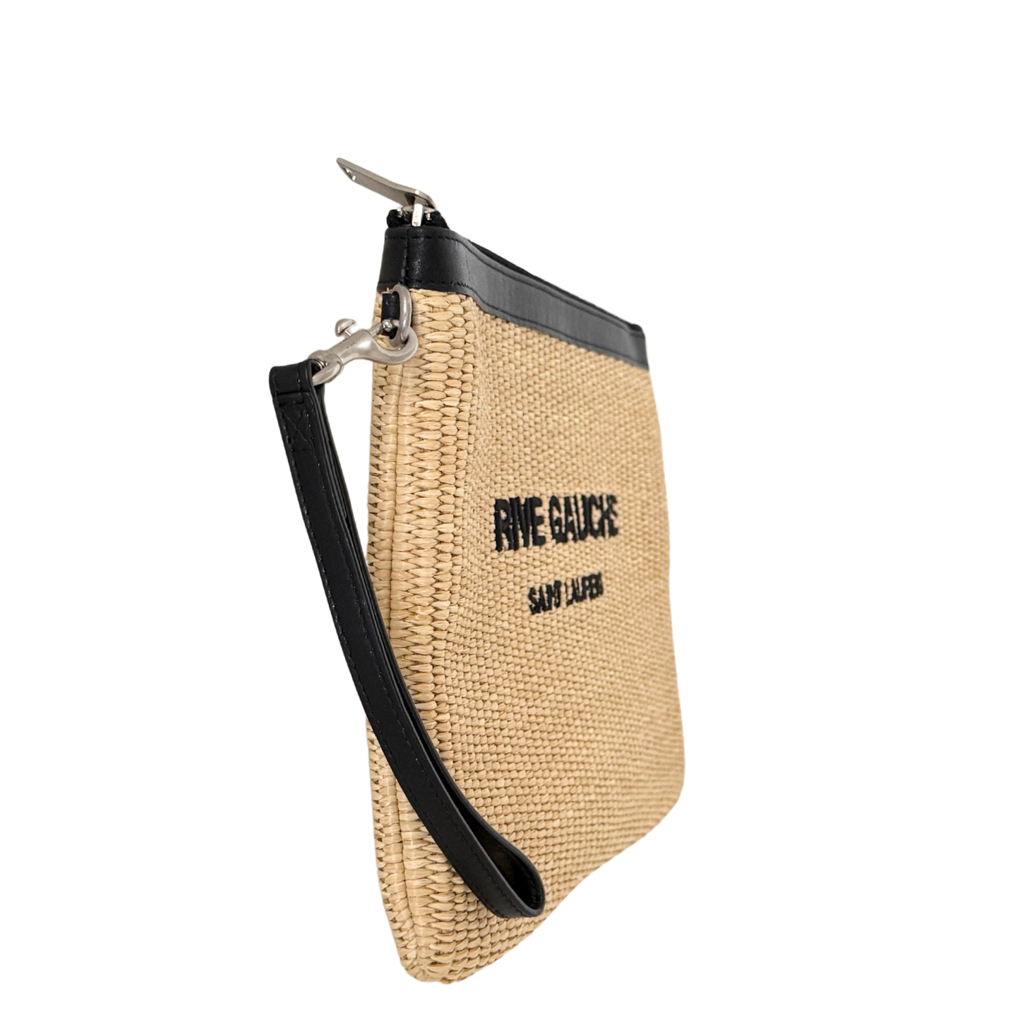 Saint Laurent Rive Gauche Raffia Pouch Beige / neuwertig Saint Laurent