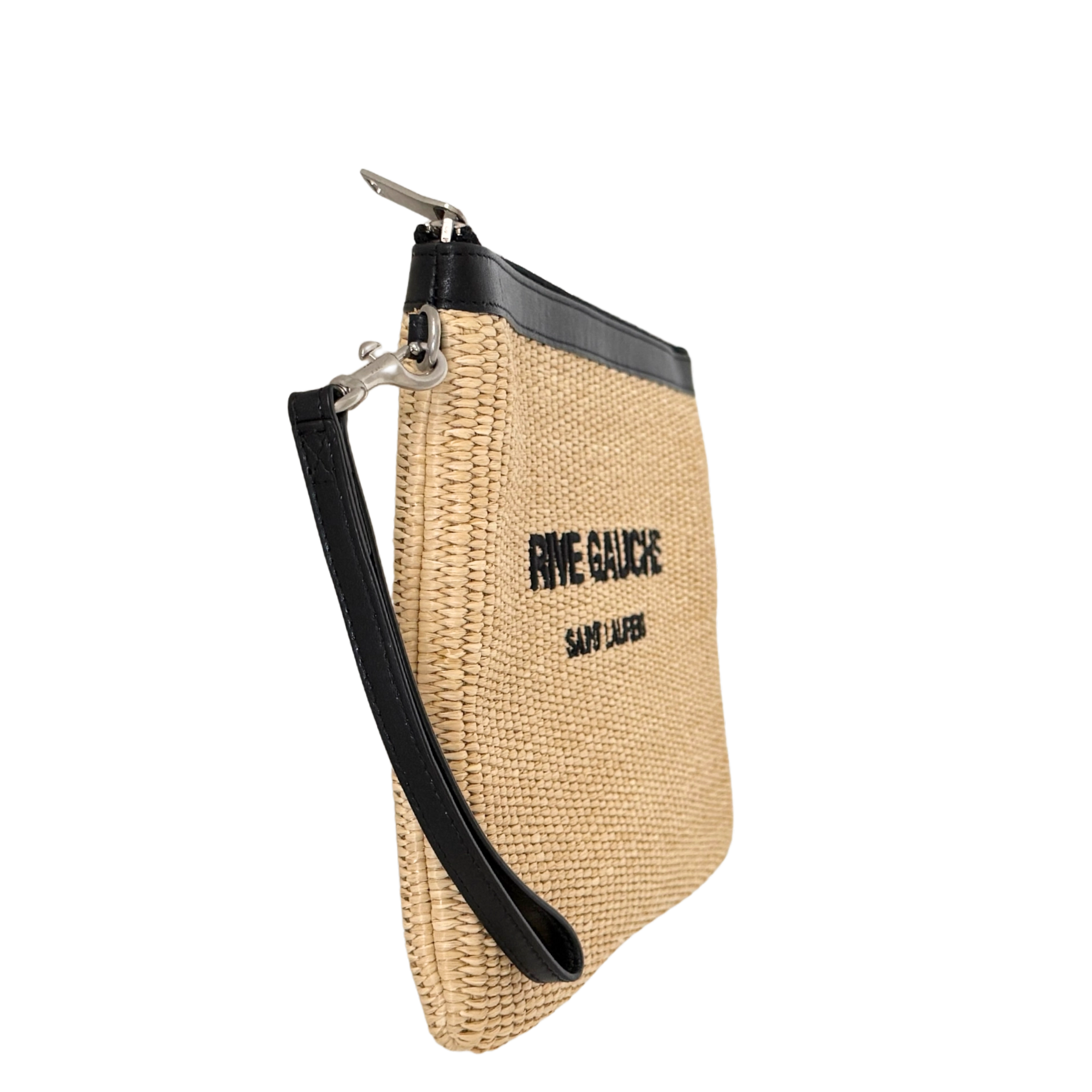Saint Laurent Rive Gauche Raffia Pouch Beige / neuwertig Saint Laurent