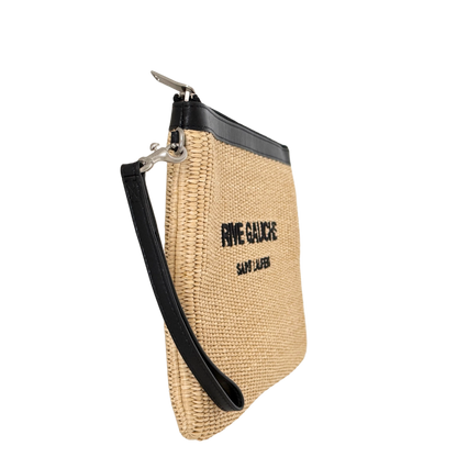 Saint Laurent Rive Gauche Raffia Pouch Beige / neuwertig Saint Laurent