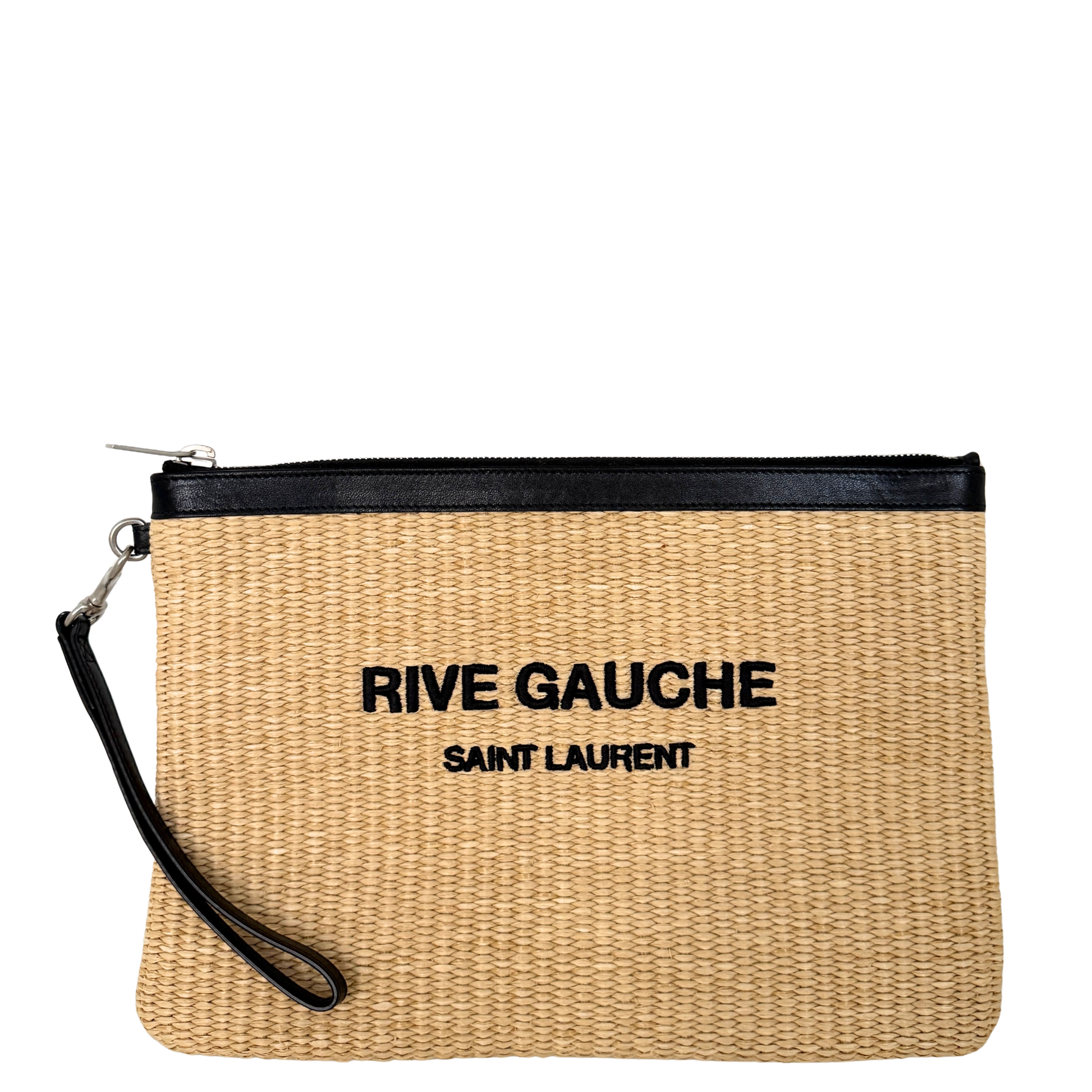 Saint Laurent Rive Gauche Raffia Pouch Beige / neuwertig Saint Laurent