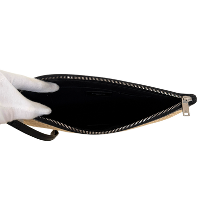 Saint Laurent Rive Gauche Raffia Pouch Beige / neuwertig Saint Laurent