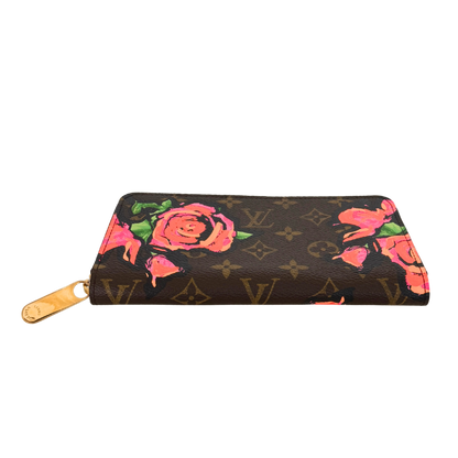 Louis Vuitton Zippy Geldbörse Roses Monogram Canvas Braun / neuwertig Louis Vuitton