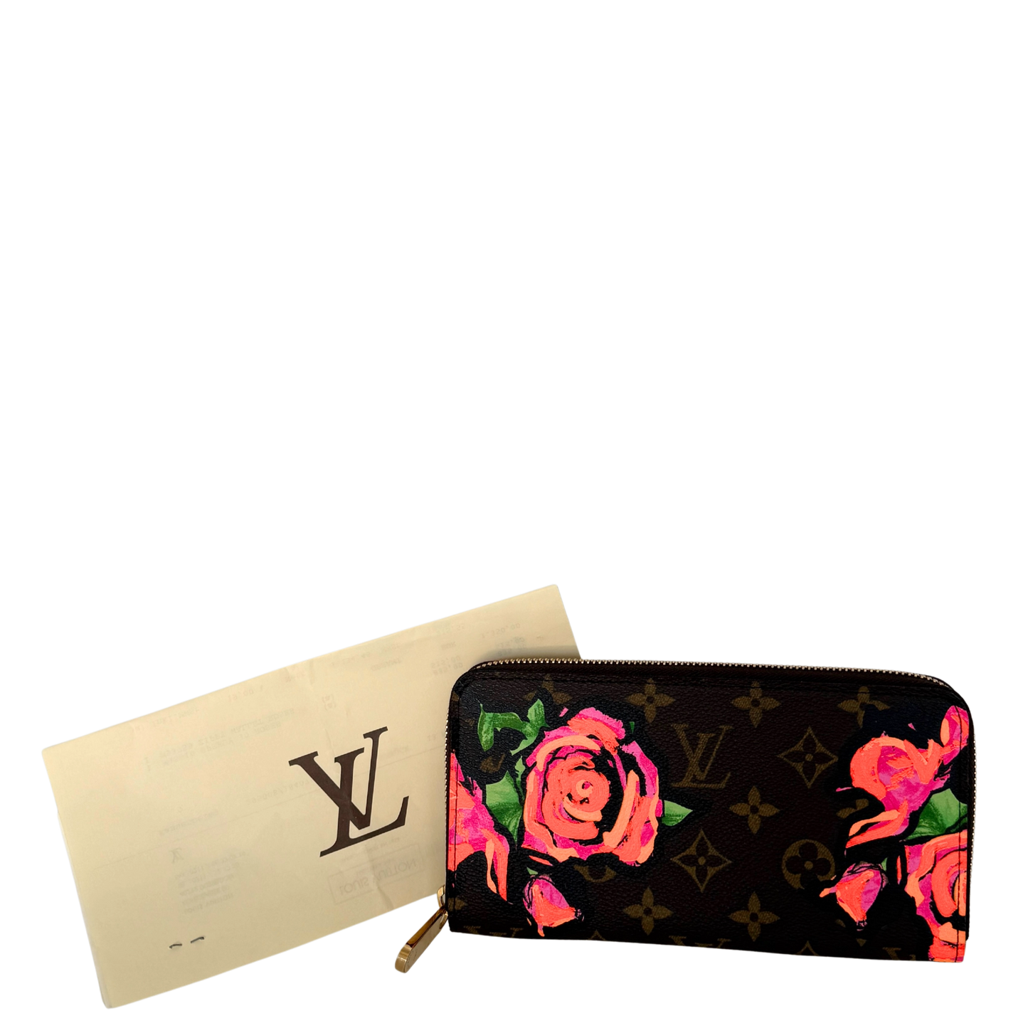 Louis Vuitton Zippy Geldbörse Roses Monogram Canvas Braun / neuwertig Louis Vuitton