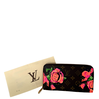 Louis Vuitton Zippy Geldbörse Roses Monogram Canvas Braun / neuwertig Louis Vuitton