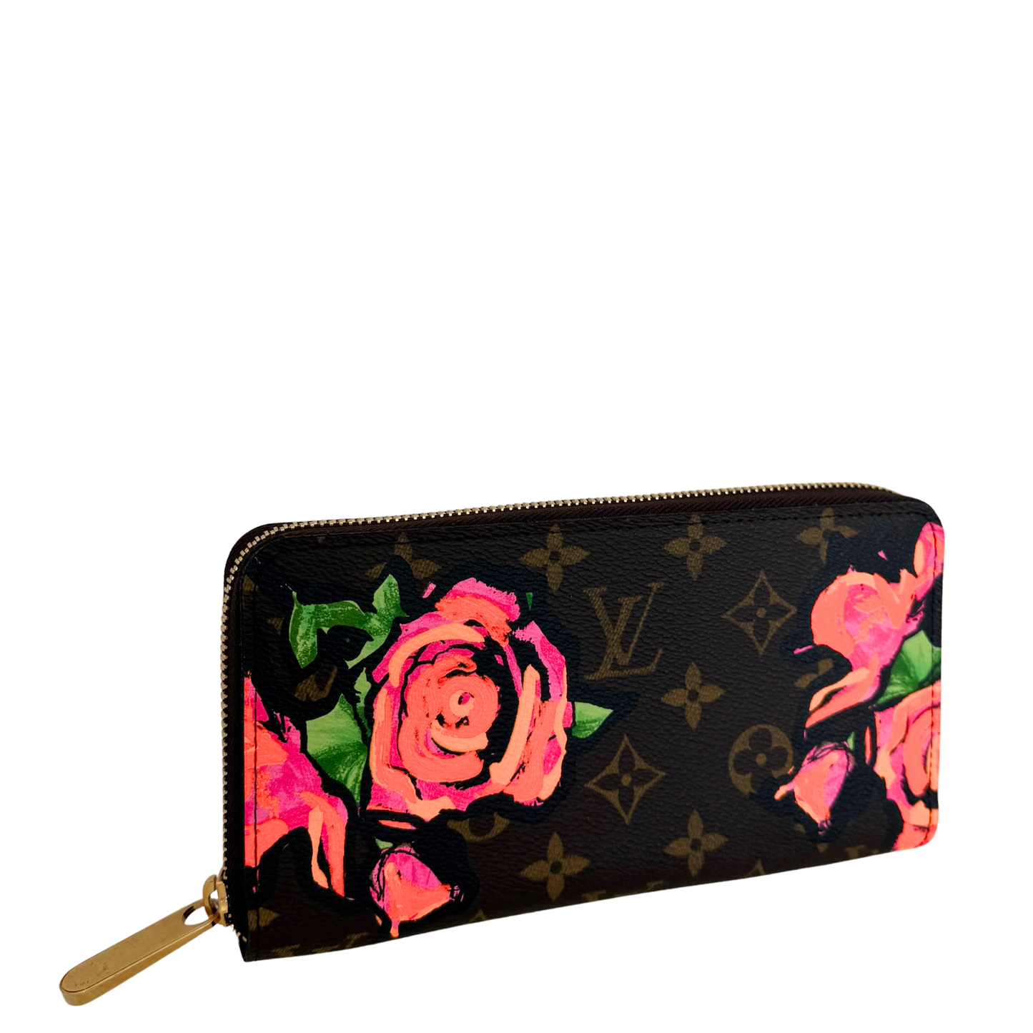 Louis Vuitton Zippy Geldbörse Roses Monogram Canvas Braun / neuwertig Louis Vuitton
