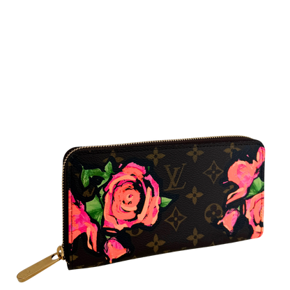 Louis Vuitton Zippy Geldbörse Roses Monogram Canvas Braun / neuwertig Louis Vuitton