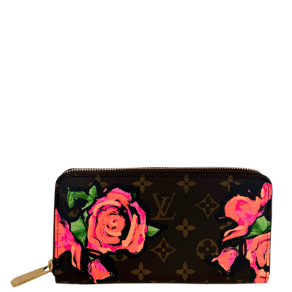 Louis Vuitton Zippy Geldbörse Roses Monogram Canvas Braun / neuwertig Louis Vuitton