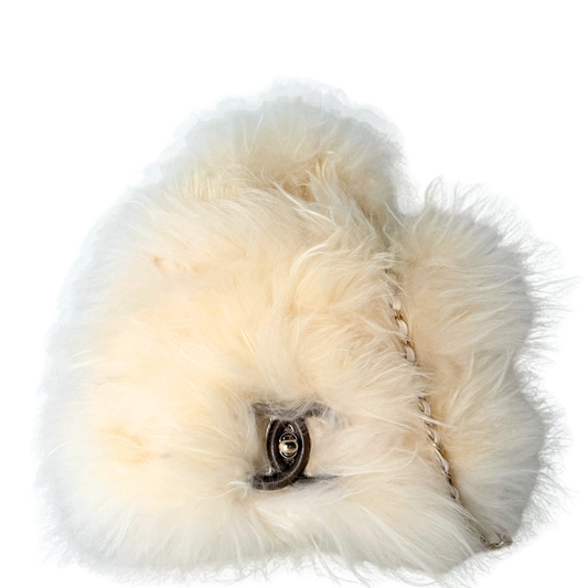Chanel Runway Top Handle aus Fell Weiß / neuwertig Chanel
