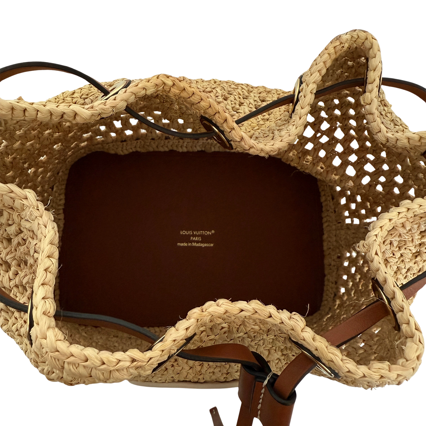 Louis Vuitton Noé BB M24722 Beige Raffia Fullset / gut Louis Vuitton