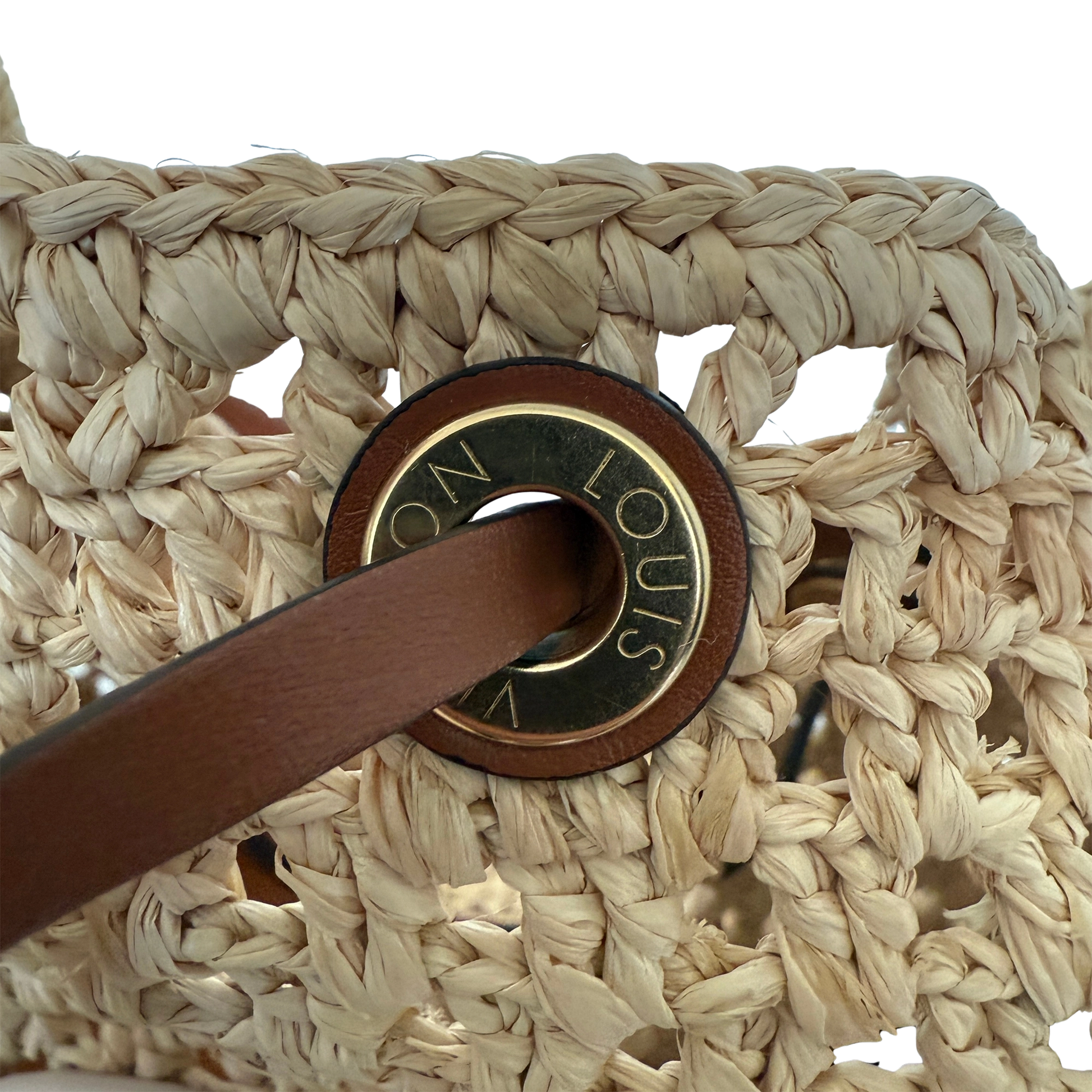 Louis Vuitton Noé BB M24722 Beige Raffia Fullset / gut Louis Vuitton