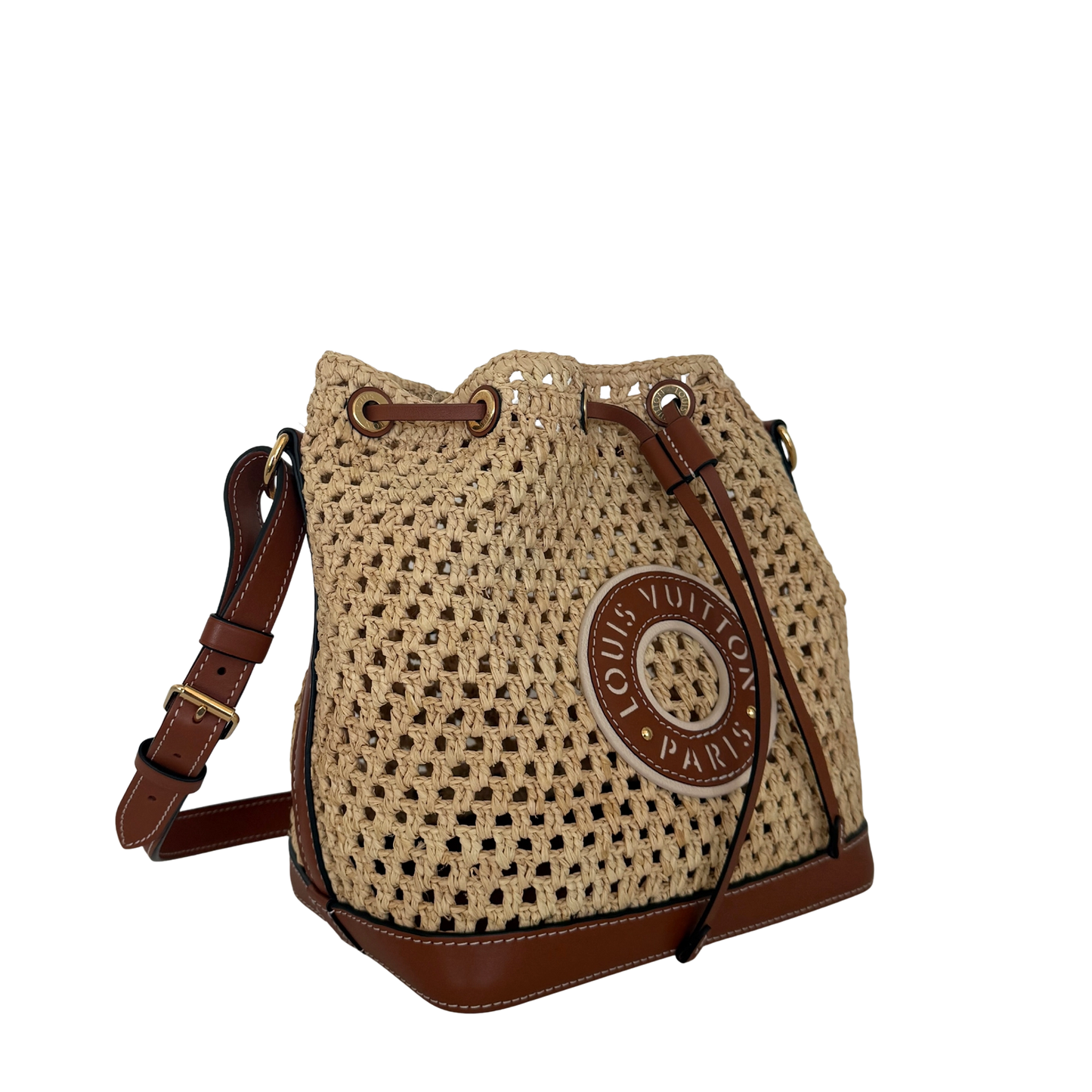 Louis Vuitton Noé BB M24722 Beige Raffia Fullset / gut Louis Vuitton