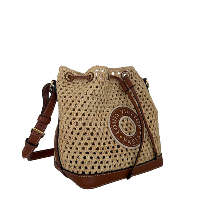 Louis Vuitton Noé BB M24722 Beige Raffia Fullset / gut Louis Vuitton