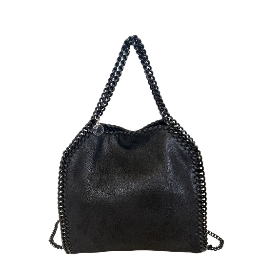 Stella McCartney mini Tote Bag Falabella Metallic-Dunkelgrau / Stella McCartney