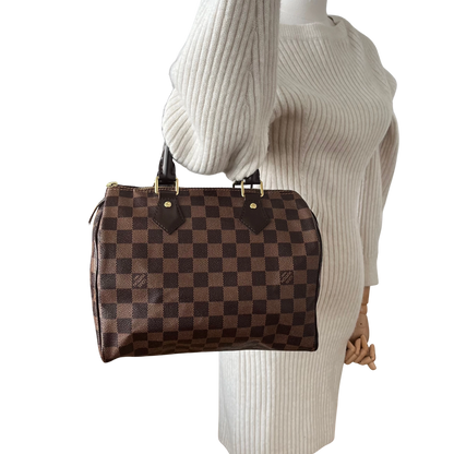 Louis Vuitton Speedy 25 Damier Ebene N41365 Fullset Braun / neuwertig Louis Vuitton