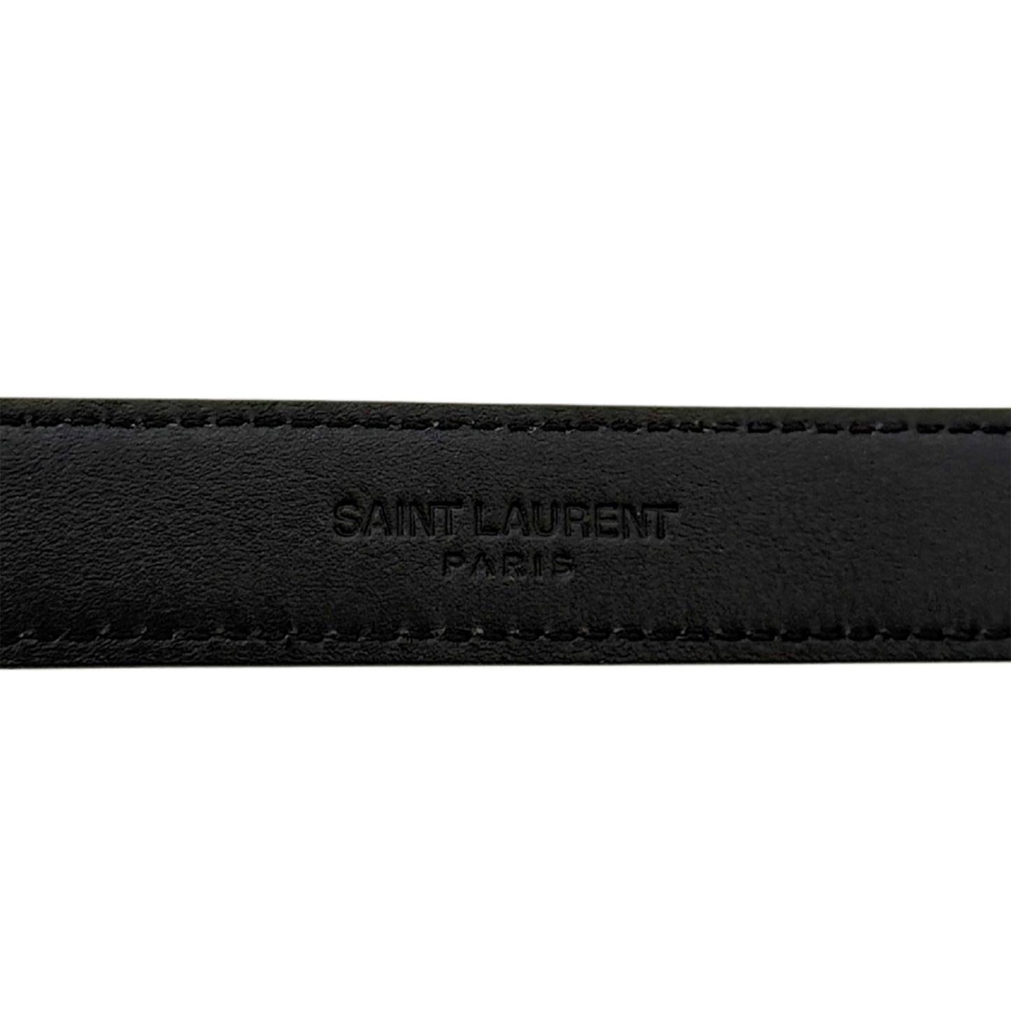 Saint Laurent Cassandre Gürtel aus Glattleder mit quadratischer Schnalle Schwarz 80cm Fullset / neuwertig Saint Laurent