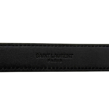Saint Laurent Cassandre Gürtel aus Glattleder mit quadratischer Schnalle Schwarz 80cm Fullset / neuwertig Saint Laurent
