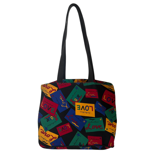 Yves Saint Laurent Love Printed Nylon Handtasche Bunt / gut Echtheitscheck