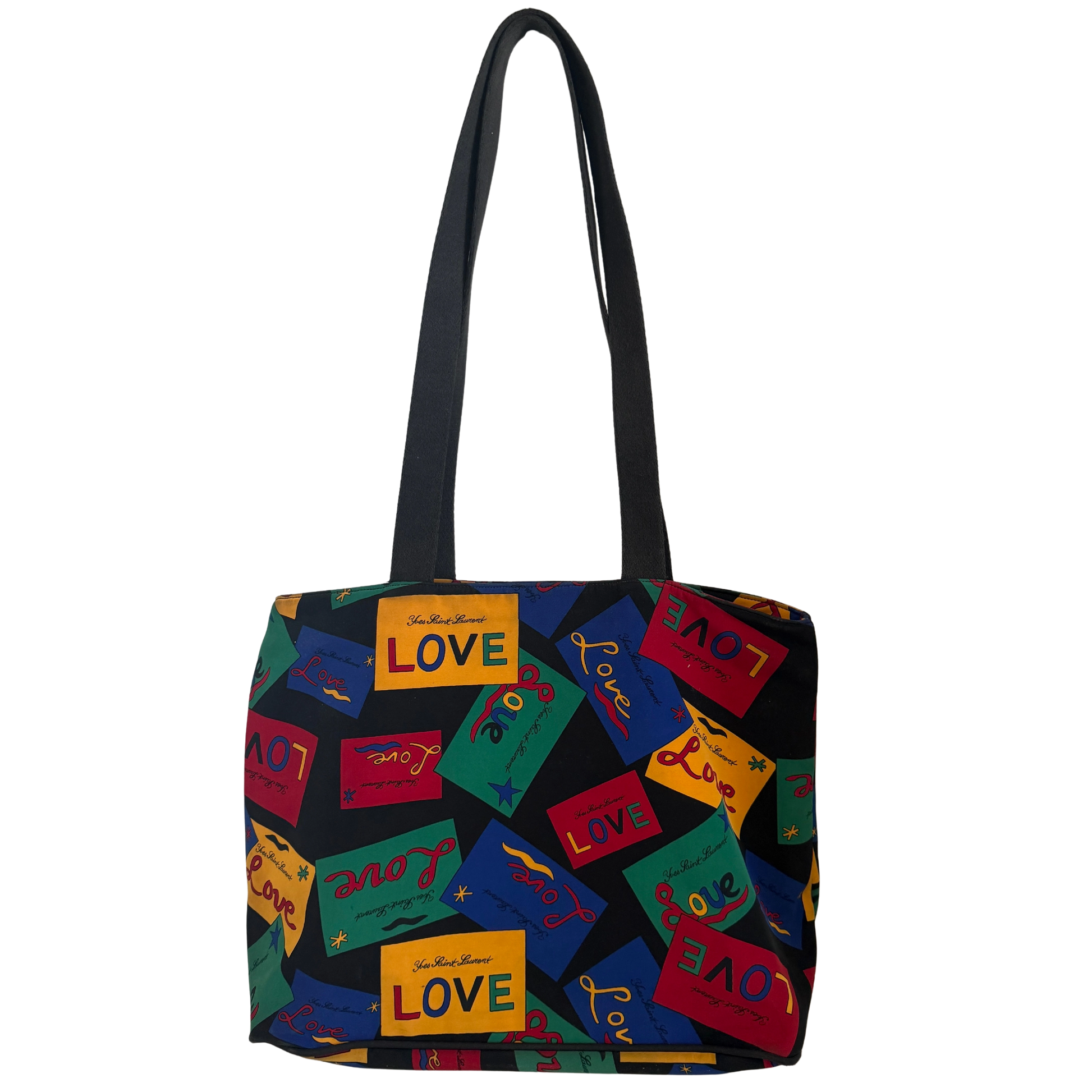 Yves Saint Laurent Love Printed Nylon Handtasche Bunt / gut Echtheitscheck