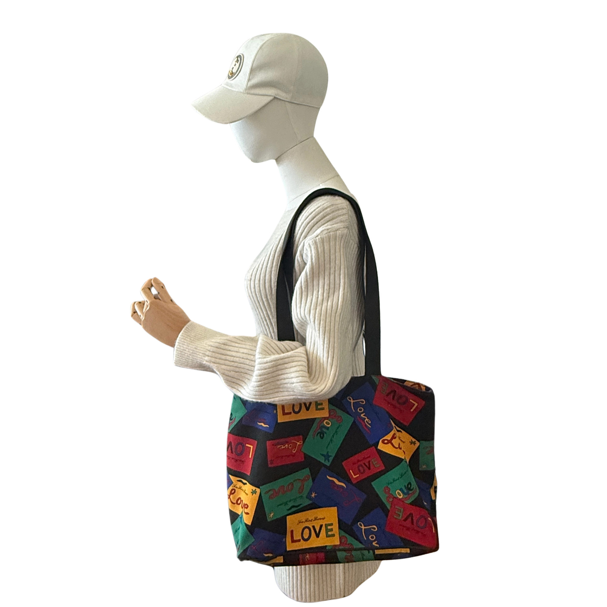 Yves Saint Laurent Love Printed Nylon Handtasche Bunt / gut Echtheitscheck