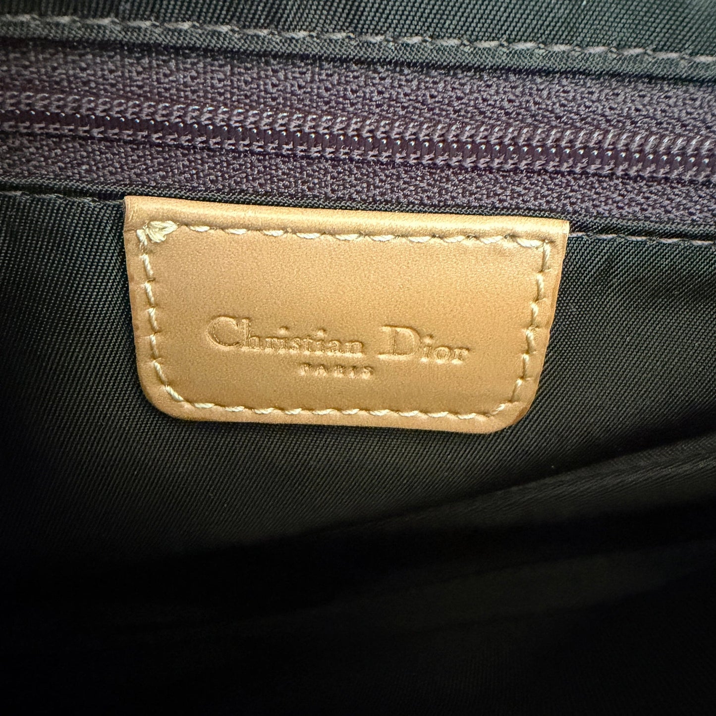 Dior Saddle mittelgroße Tasche Stoff Hellbraun John Galliano Vintage / neuwertig Dior