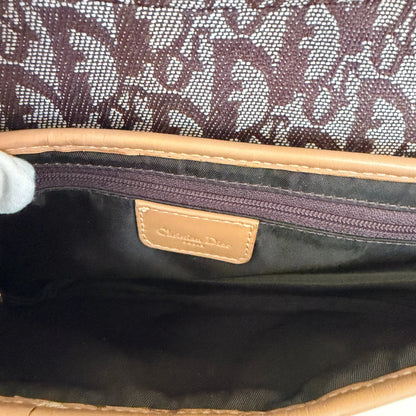 Dior Saddle mittelgroße Tasche Stoff Hellbraun John Galliano Vintage / neuwertig Dior