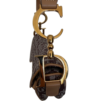 Dior Saddle mittelgroße Tasche Stoff Hellbraun John Galliano Vintage / neuwertig Dior