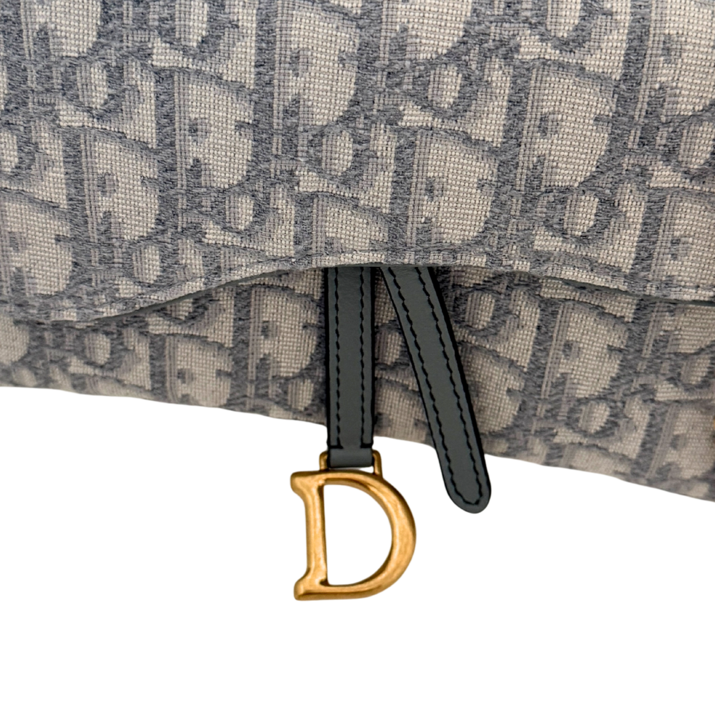 Dior kleine Saddle Pouch mit Kette Dior Oblique Jacquard Grau Fullset / neuwertig Dior