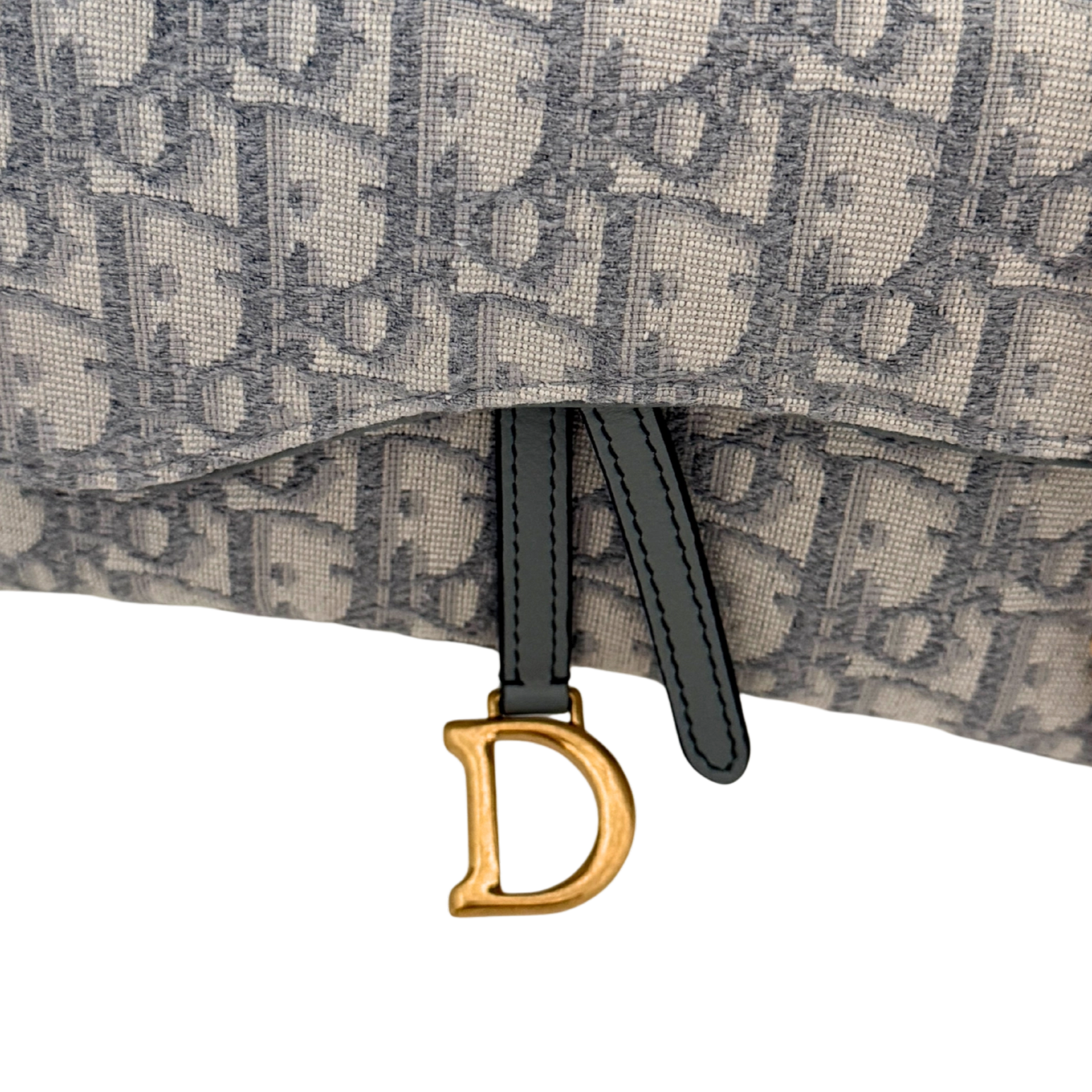 Dior kleine Saddle Pouch mit Kette Dior Oblique Jacquard Grau Fullset / neuwertig Dior