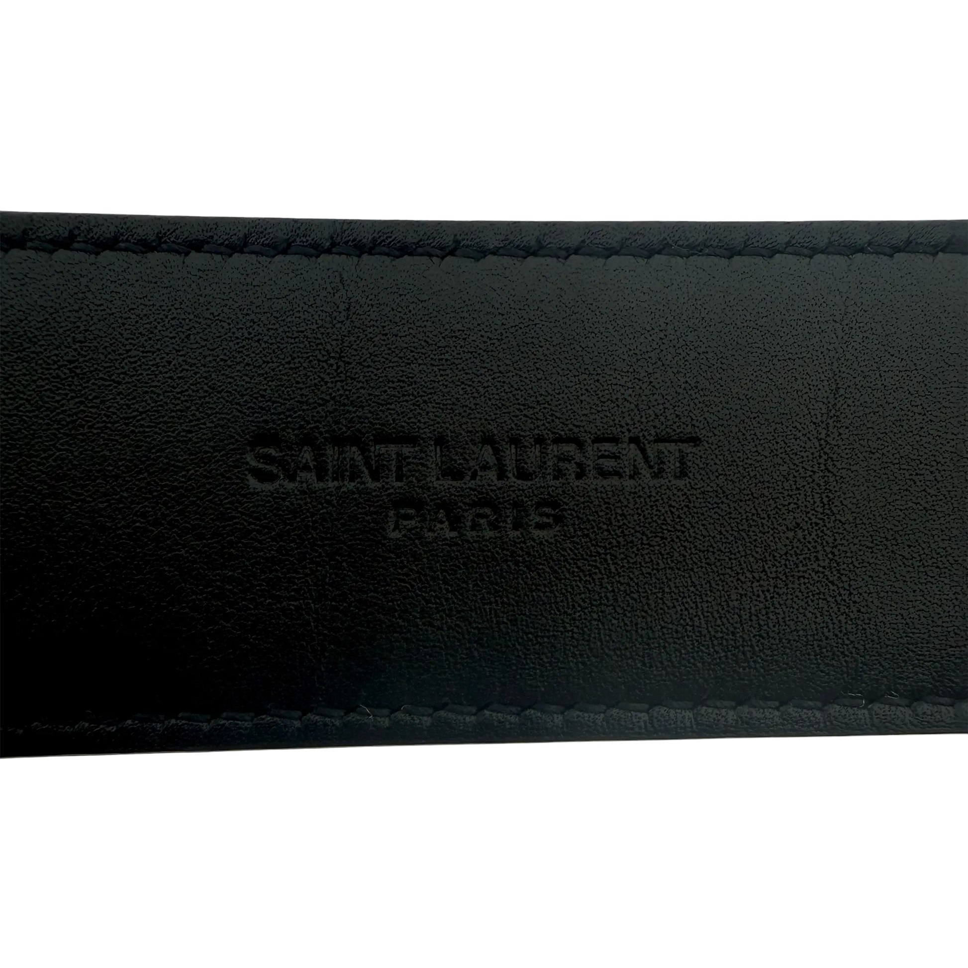 Saint Laurent Cassandre Gürtel aus Lackleder mit quadratischer Schnalle 85cm Schwarz / sehr gut Saint Laurent