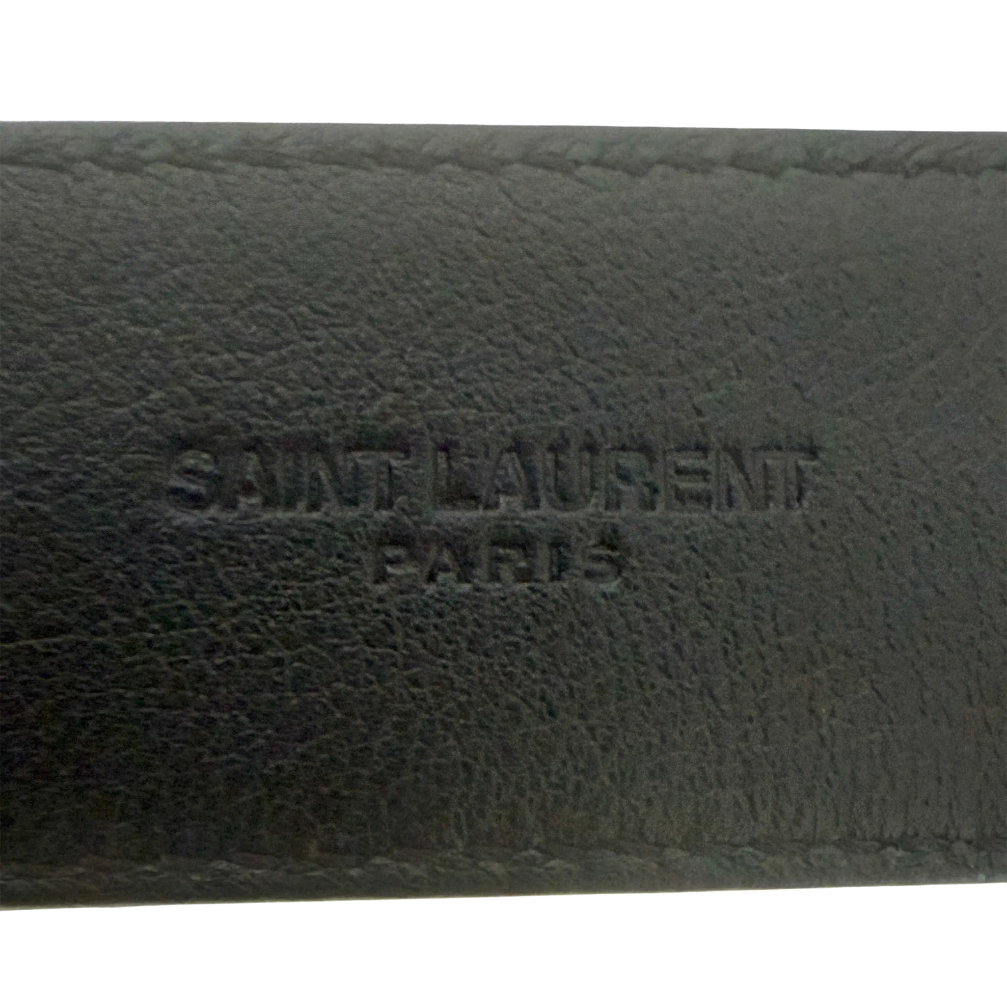 Saint Laurent Cassandre Gürtel aus glänzendem Saint Laurent Leder mit quadratischer Schnalle 80cm Schwarz / sehr gut Saint Laurent