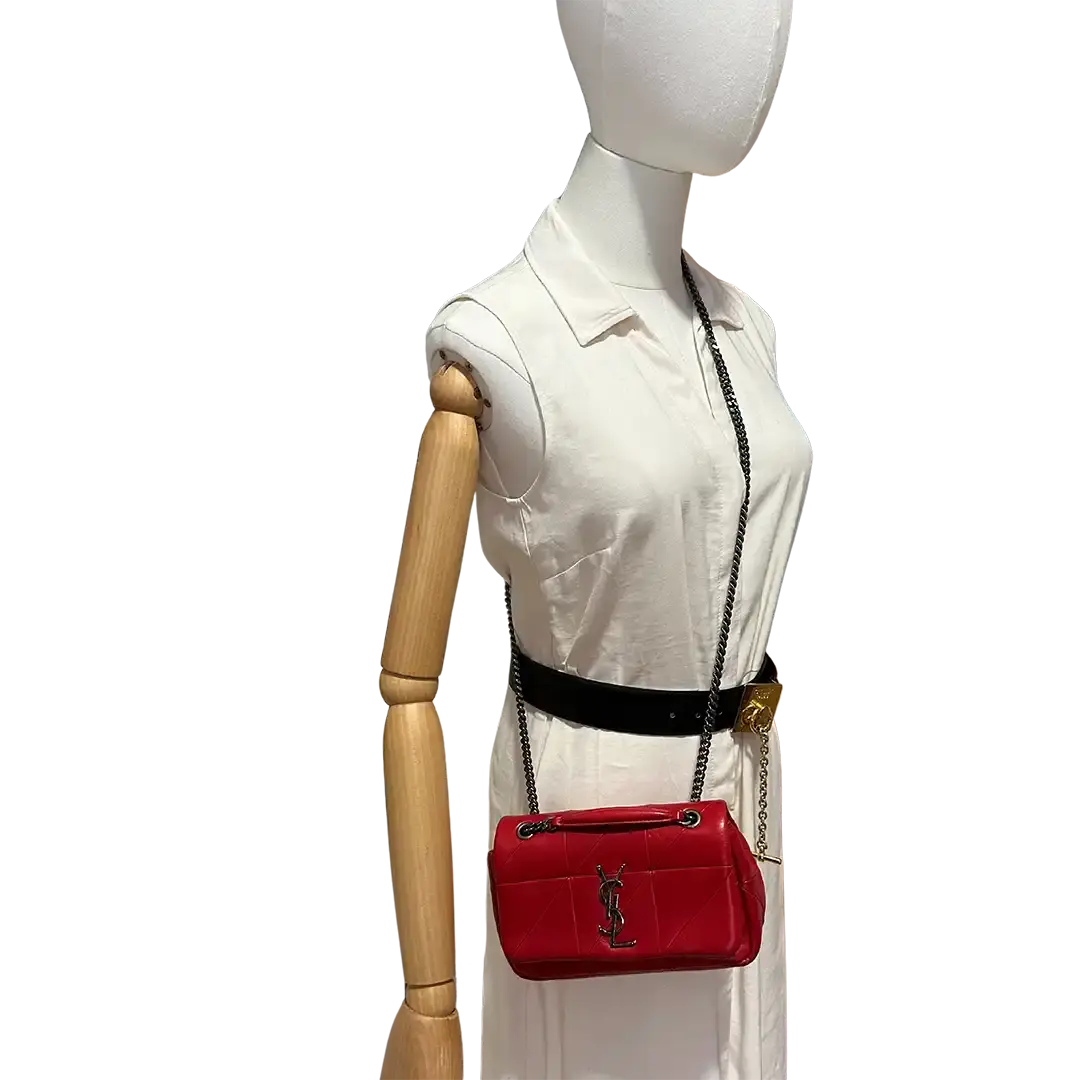 Saint Laurent Jamie Small Schultertasche Leder rot / gut Saint Laurent