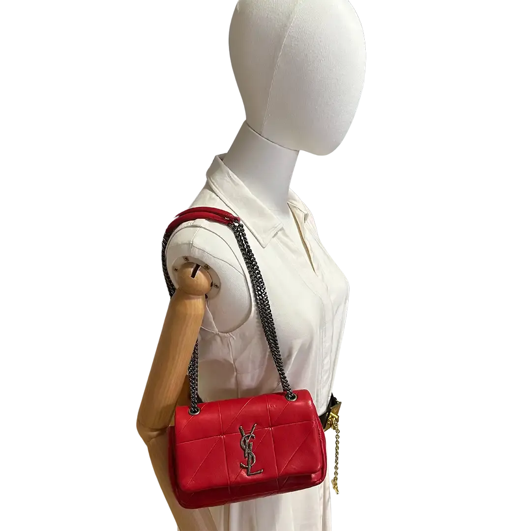 Saint Laurent Jamie Small Schultertasche Leder rot / gut Saint Laurent