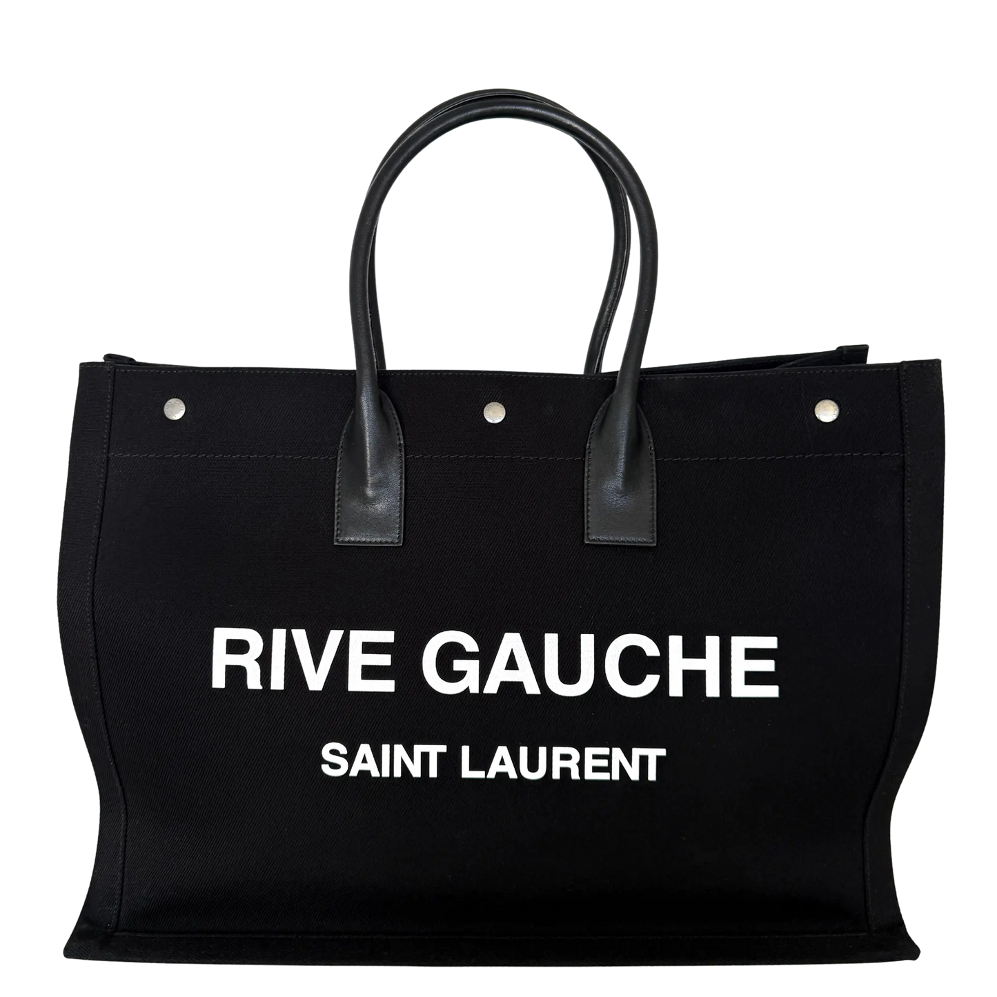 Saint Laurent Large Tote Tasche Rive Gauche Schwarz / sehr gut Saint Laurent