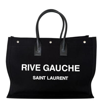 Saint Laurent Large Tote Tasche Rive Gauche Schwarz / sehr gut Saint Laurent