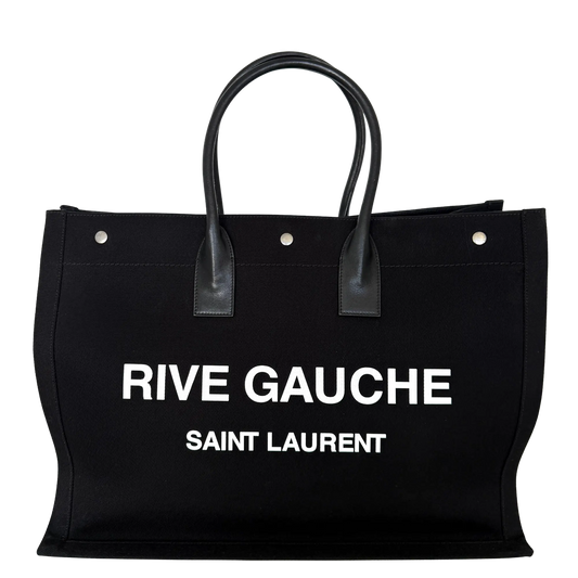 Saint Laurent Large Tote Tasche Rive Gauche Schwarz / sehr gut Saint Laurent