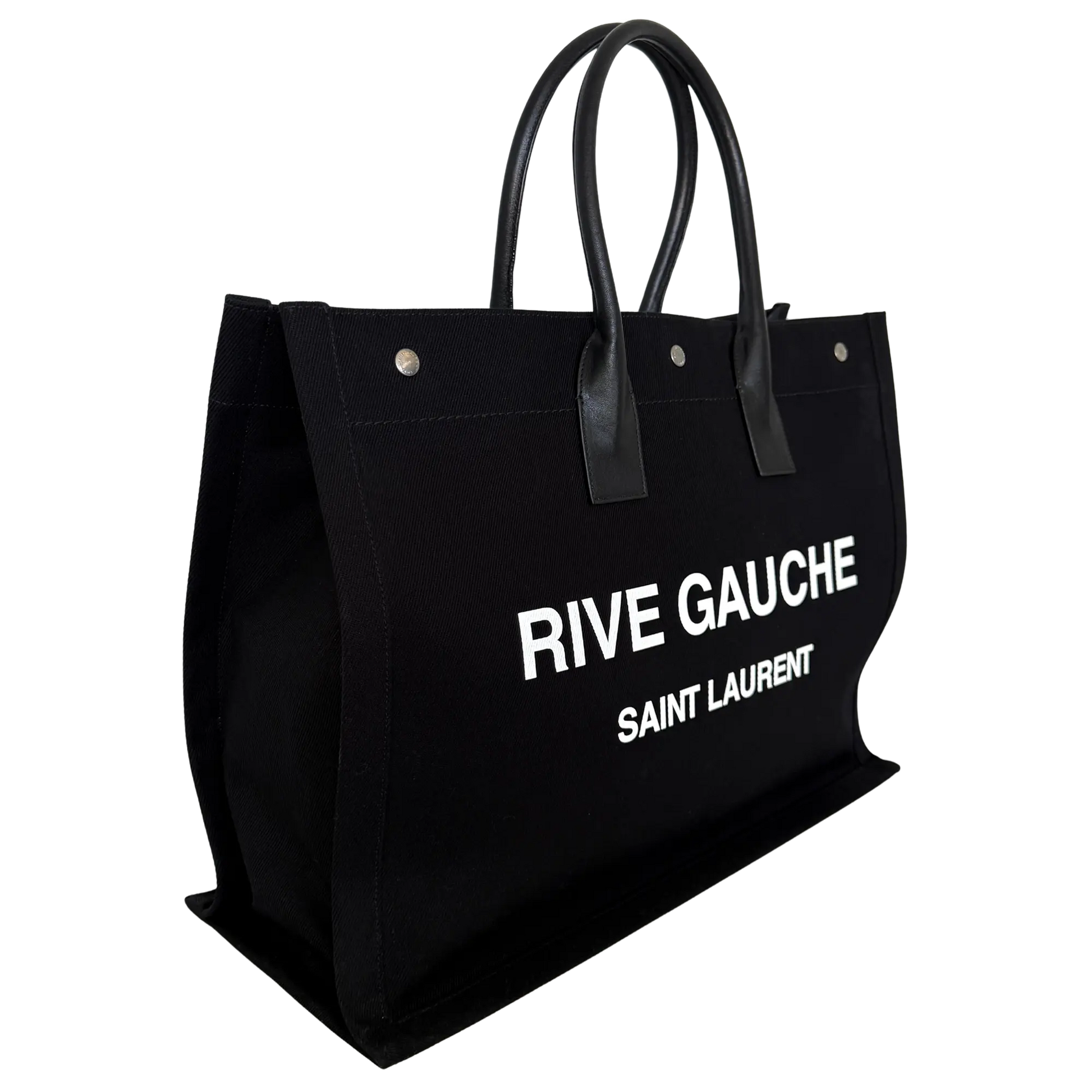 Saint Laurent Large Tote Tasche Rive Gauche Schwarz / sehr gut Saint Laurent