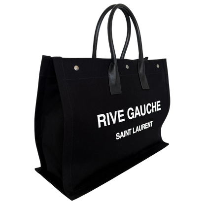 Saint Laurent Large Tote Tasche Rive Gauche Schwarz / sehr gut Saint Laurent