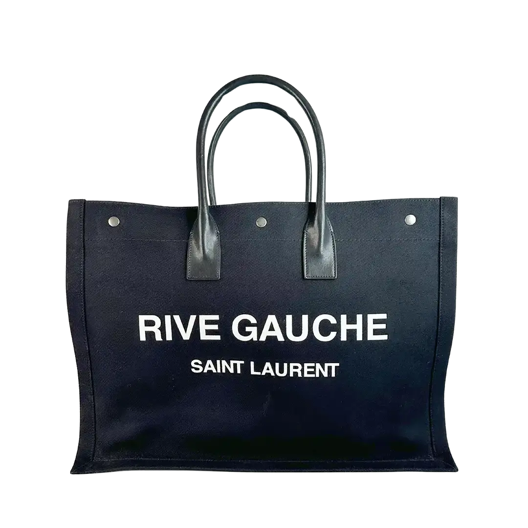 Saint Laurent Large Tote Tasche Rive Gauche schwarz / sehr gut Saint Laurent