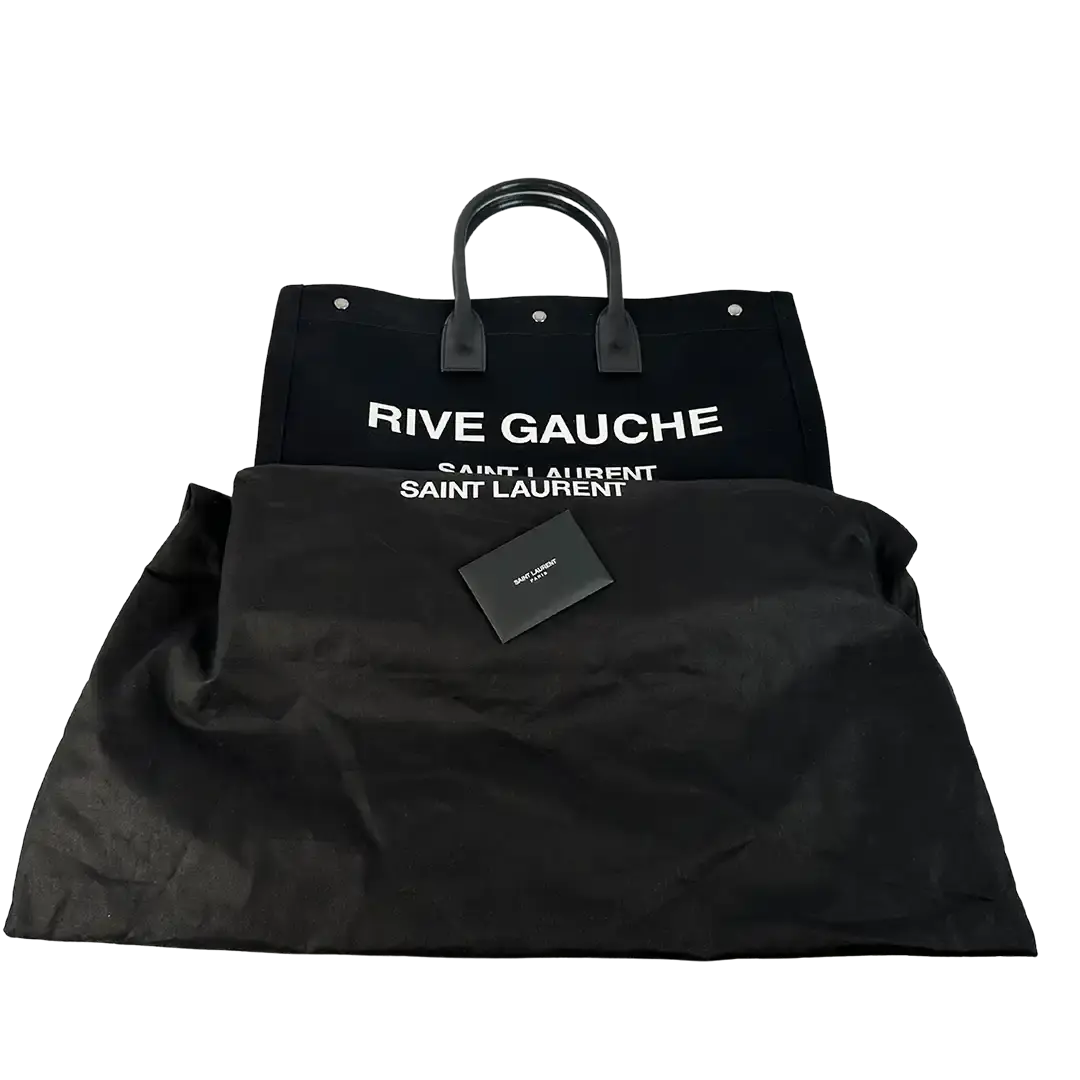Saint Laurent Large Tote Tasche Rive Gauche schwarz / sehr gut Saint Laurent