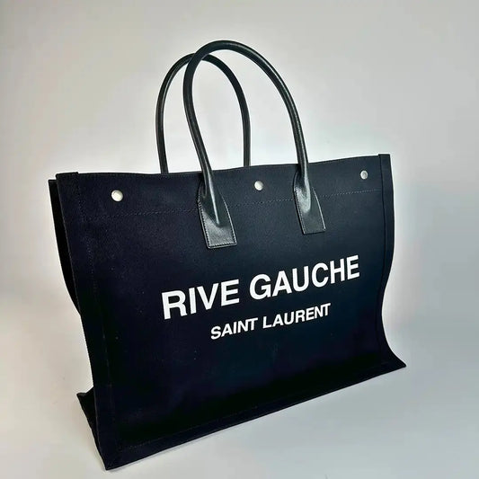 Saint Laurent Large Tote Tasche Rive Gauche schwarz / sehr gut Saint Laurent