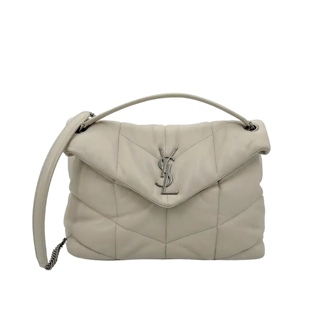 Saint Laurent LouLou Puffer Medium Handtasche Ivory Lammleder / sehr gut Saint Laurent