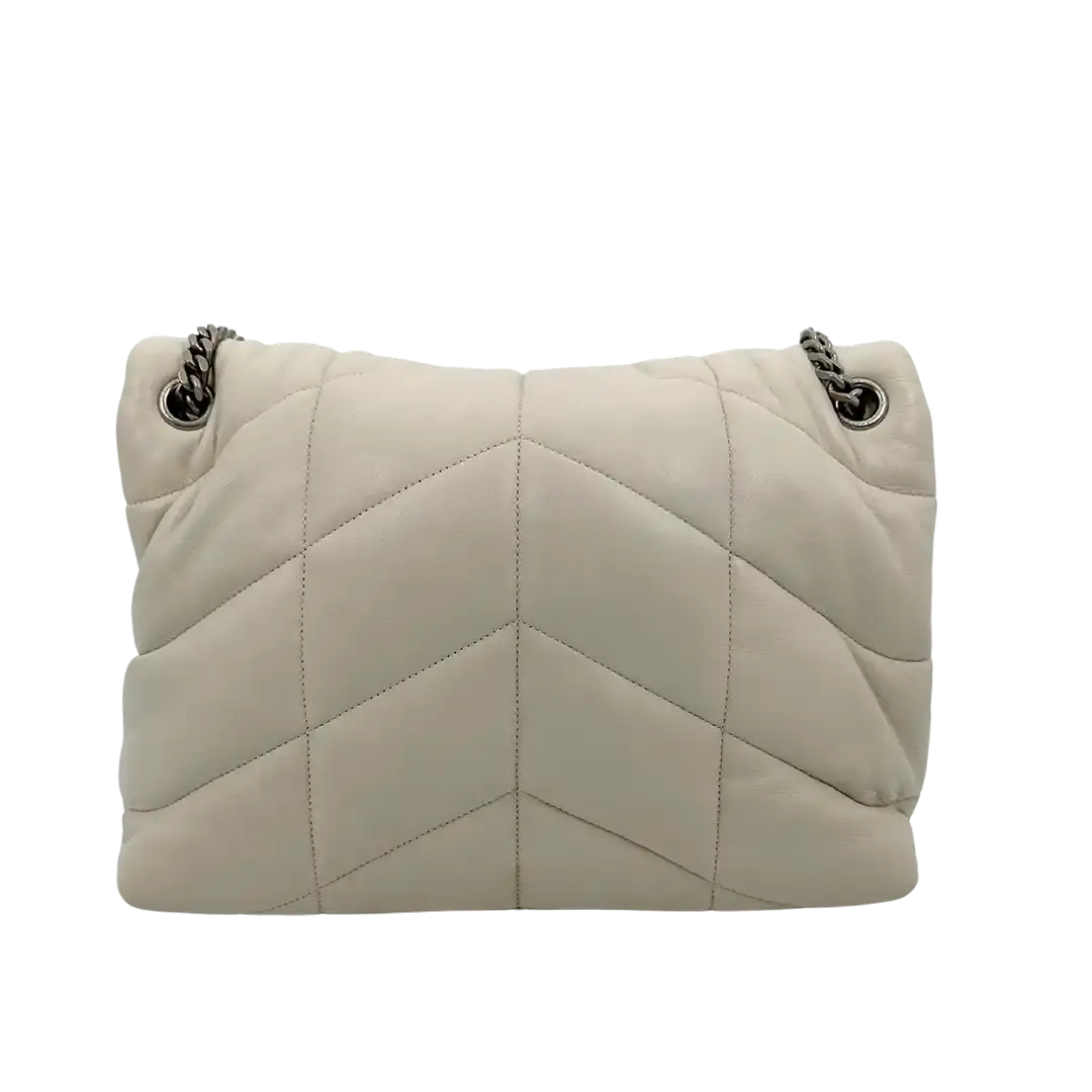 Saint Laurent LouLou Puffer Medium Handtasche Ivory Lammleder / sehr gut Saint Laurent